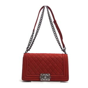Chanel Boy 25 Chain Shoulder Bag Red